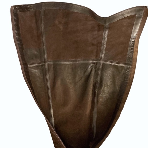 MOSCHINO Cheap & Chic Genuine Suede Over The Knee Boots Espresso Brown Designer - Picture 8 of 11